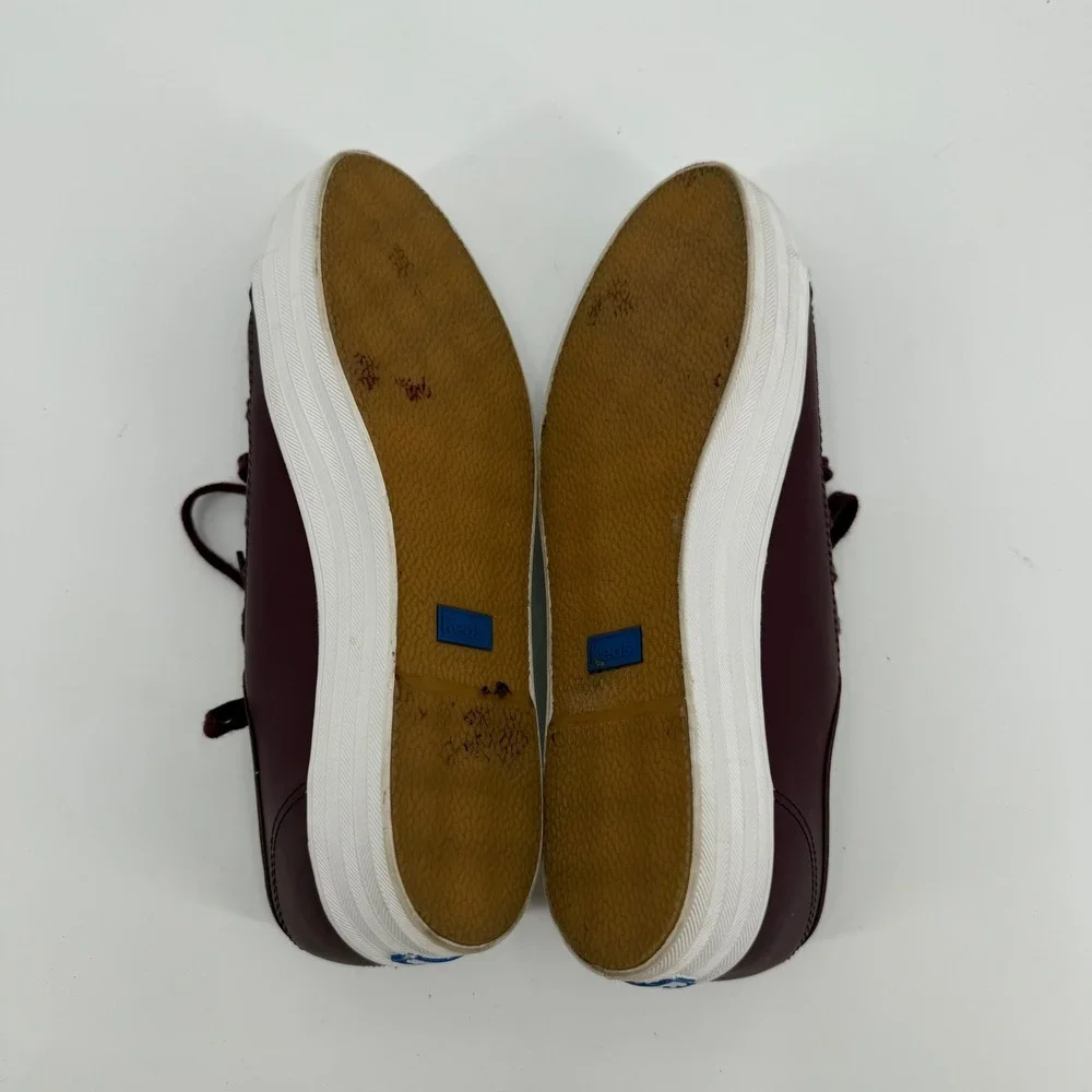 Keds Triple Kick Burgundy Leather Platform Sneakers Womens 9
